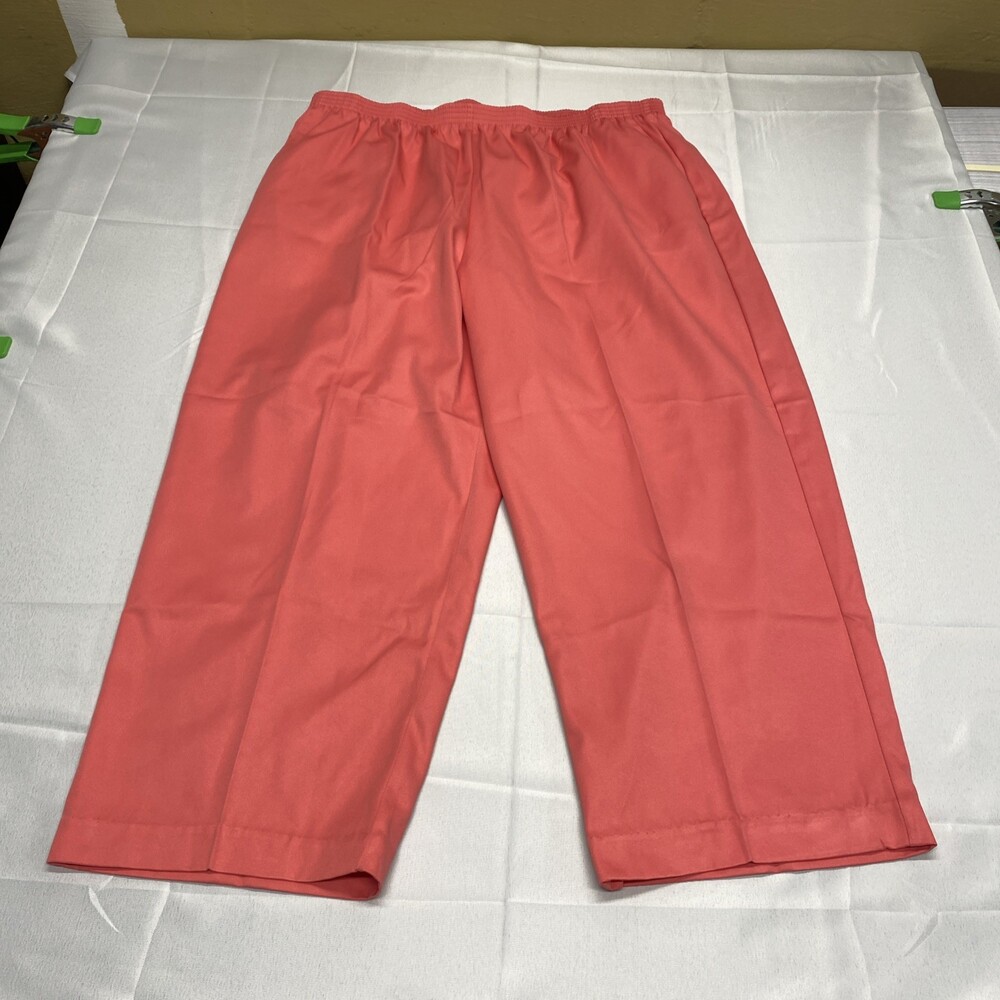 Alfred Dunner Women Coral Pink Pull On Elastic Waist Pants Size 20W